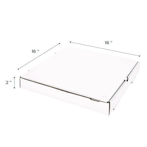 Image of Karat® FP-PBF16W Corrugated Pizza Boxes, 16 x 16 x 1.97, White/Brown, 50/Carton