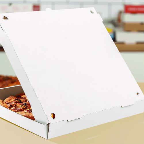 Image of Karat® FP-PBF16W Corrugated Pizza Boxes, 16 x 16 x 1.97, White/Brown, 50/Carton