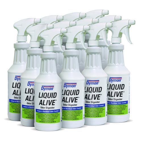 Image of Dymon® 33632 Liquid Alive Odor Digester, 32 Oz Bottle, 12/carton