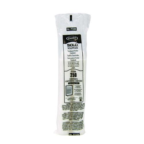 Image of SOLO® P250N Portion Containers, 2.5 oz, Plastic, Translucent, 2,500/Carton
