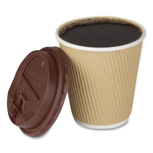 Image of Karat® C-KRC510 Ripple Hot Cups, 10 oz, Paper, Kraft/White, 500/Carton