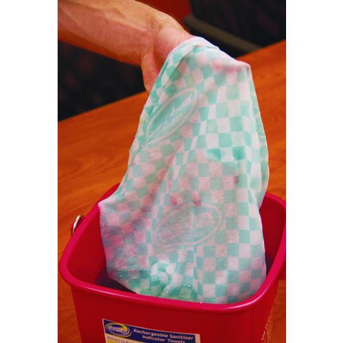 Image of Sertun 9600 Color-Changing Rechargeable Sanitizer Indicator Towels, 1-Ply, 13.5 x 18, Unscented, Yellow/White/Blue, 150/Carton