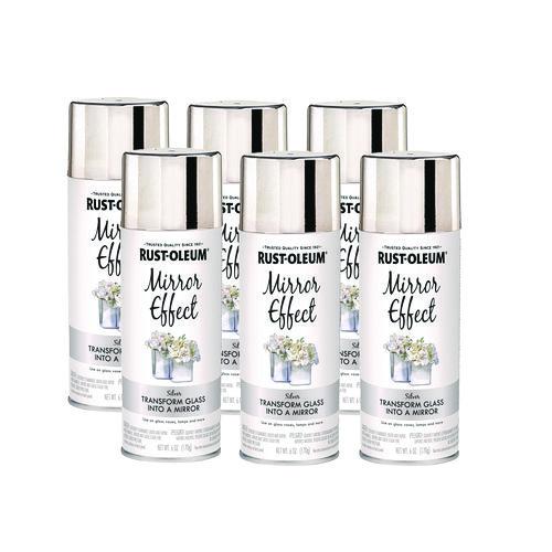 Image of Rust-Oleum® 301494 Specialty Mirror Effect Spray Paint, High Gloss Mirror, 6 oz Aerosol Can, 6/Carton