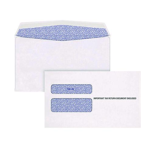 Image of Adams® 2219C 2-Up W-2 Gummed Seal Double-Window Security Tint Envelopes, Commercial Flap, 9.5 x 5.63, White, 24/Pack