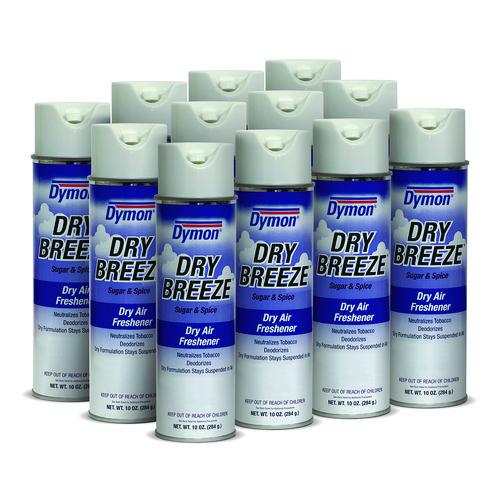 Image of Dymon® 70220 Dry Breeze Aerosol Air Freshener, Sugar And Spice, 10 Oz Aerosol Spray, 12/carton