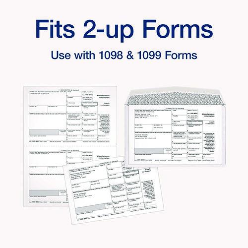 Image of TOPS 1099 Double Window Envelope, Commercial Flap, Gummed Closure, 5.63 x 9, White, 24/Pack