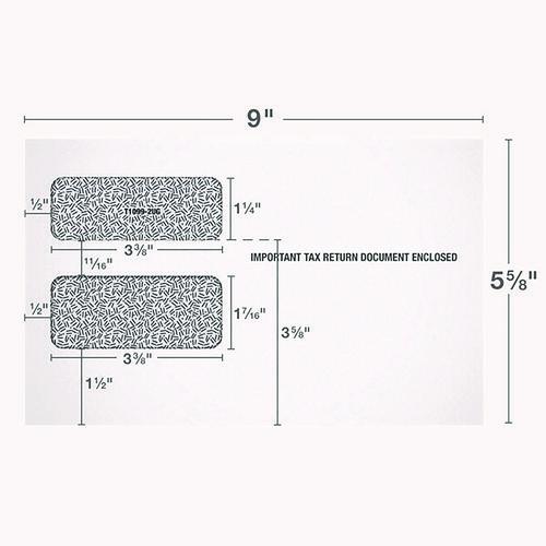 Image of TOPS 1099 Double Window Envelope, Commercial Flap, Gummed Closure, 5.63 x 9, White, 24/Pack