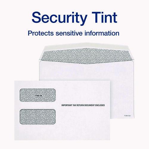 Image of TOPS 1099 Double Window Envelope, Commercial Flap, Gummed Closure, 5.63 x 9, White, 24/Pack