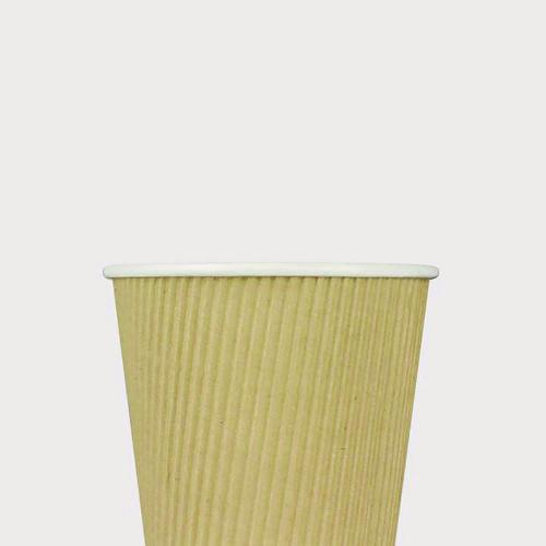 Image of Karat® C-KRC510 Ripple Hot Cups, 10 oz, Paper, Kraft/White, 500/Carton