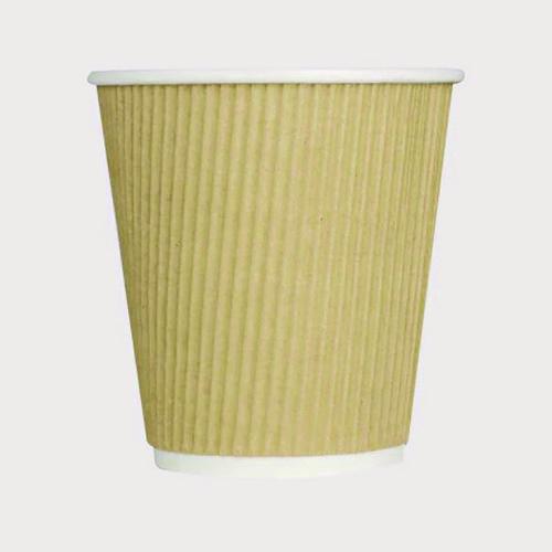 Image of Karat® C-KRC510 Ripple Hot Cups, 10 oz, Paper, Kraft/White, 500/Carton