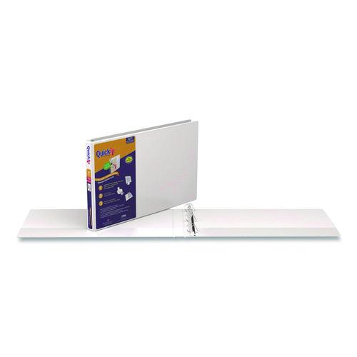 Image of Stride 94010 Quickfit Ledger D-Ring View Binder, 3 Rings, 1" Capacity, 11 X 17, White