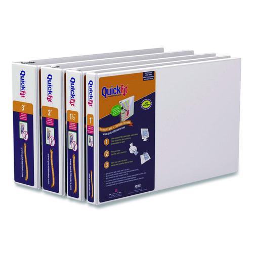 Image of Stride 94010 Quickfit Ledger D-Ring View Binder, 3 Rings, 1" Capacity, 11 X 17, White