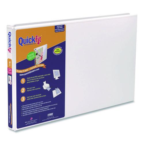 Image of Stride 94010 Quickfit Ledger D-Ring View Binder, 3 Rings, 1" Capacity, 11 X 17, White