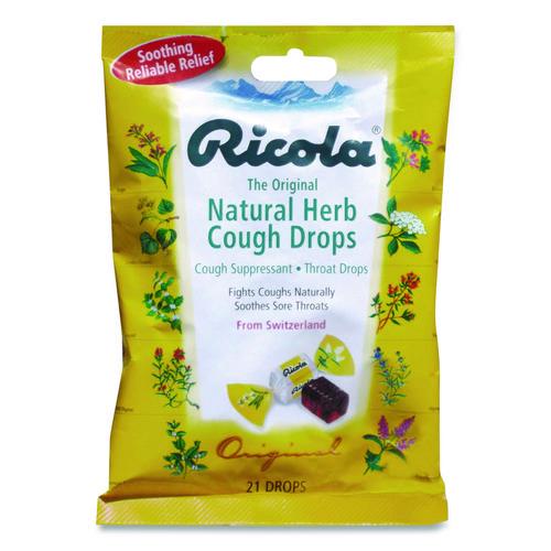 Image of Ricola® 3000219 Cough Drops, Original Herb, 21 Drops/Pack
