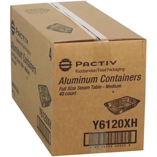 Image of Pactiv Evergreen Y6120XH Aluminum Steam Table Pan, Full-Size Medium, 2.2" Deep, 19.6 x 11.6, 40/Carton