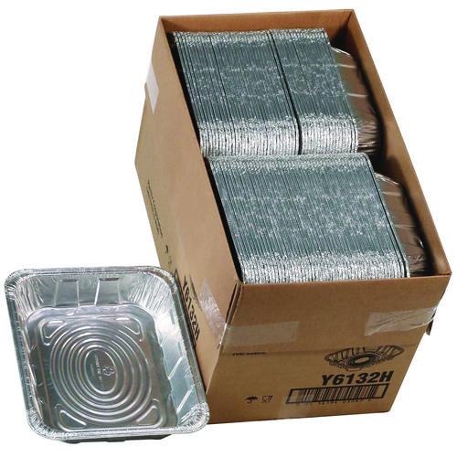 Image of Pactiv Evergreen Y6132H Aluminum Steam Table Pan, Half-Size Deep, 2.6" Deep, 11.8 x 9.4, 100/Carton