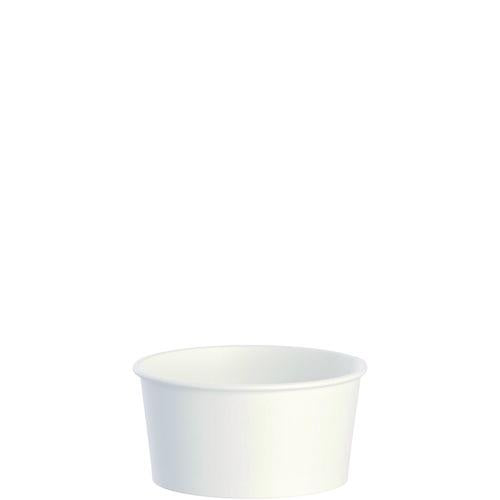 Image of SOLO® VS606X-02050 Double Poly Paper Food Container, 6 oz, 3.83" Diameter x 1.99" h, White, 1,000/Carton