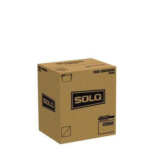 Image of SOLO® VS606X-02050 Double Poly Paper Food Container, 6 oz, 3.83" Diameter x 1.99" h, White, 1,000/Carton