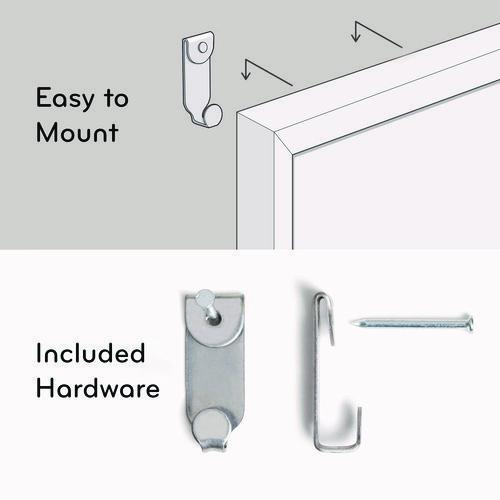 Image of U Brands Magnetic Dry Erase Board with Decor Frame, 30" x 20", White Surface, White Wood Frame