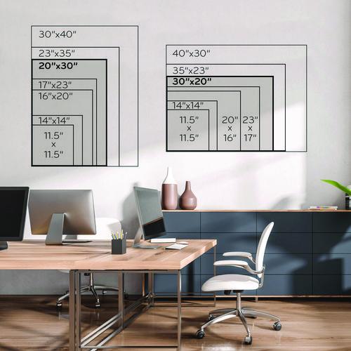 Image of U Brands Magnetic Dry Erase Board with Decor Frame, 30" x 20", White Surface, White Wood Frame