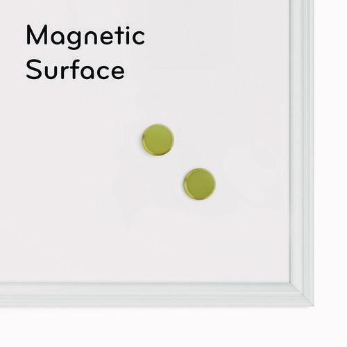Image of U Brands Magnetic Dry Erase Board with Decor Frame, 30" x 20", White Surface, White Wood Frame