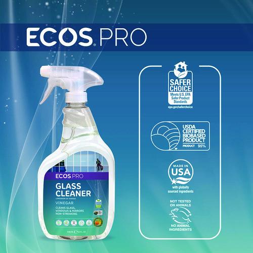Image of ECOS® PRO PL93006CT Glass Cleaner, Vinegar Scent, 32 oz Spray Bottle, 6/Carton