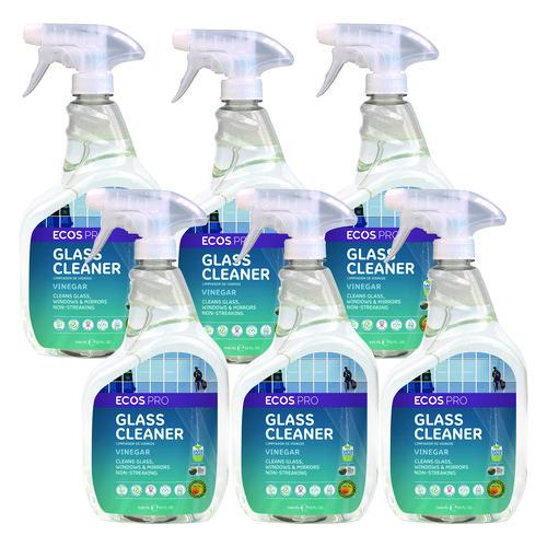 Image of ECOS® PRO PL93006CT Glass Cleaner, Vinegar Scent, 32 oz Spray Bottle, 6/Carton