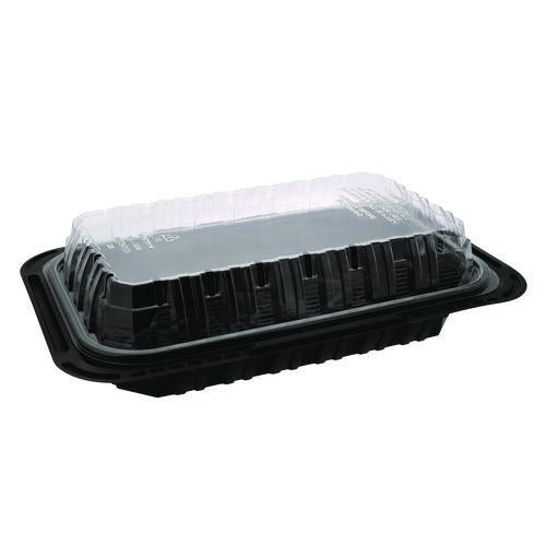 Image of Pactiv Evergreen ClearView MealMaster Chicken Barn, 13.3 x 8.4 x 4, Black/Clear, Plastic, 105/Carton