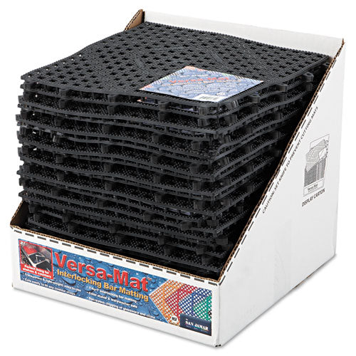 Image of San Jamar® VM5280BK Versa-Mat Bar-Shelf Liner, Plastic, 12w X 12d X 0.25h, Black, 24/carton
