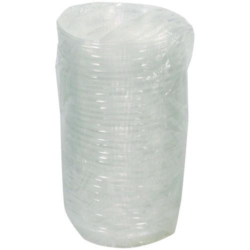 Image of Pactiv Evergreen YCI800090000 ClearView Dome-Style Lid with Tabs, 8.9" Diameter x 0.8" h, Clear, Plastic, 126/Carton