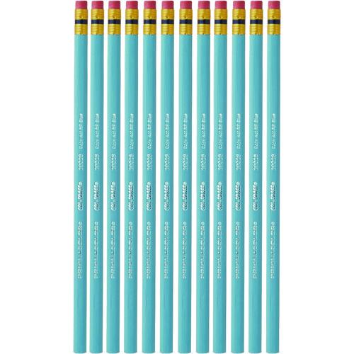 Image of Prismacolor® 20028 Col-Erase Pencil with Eraser, 0.7 mm, 2B, Non-Photo Blue Lead, Non-Photo Blue Barrel, Dozen