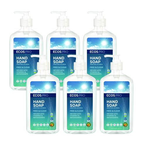 Image of ECOSÂ® PRO Liquid Hand Soap, Free and Clear, 17 oz, 6/Carton