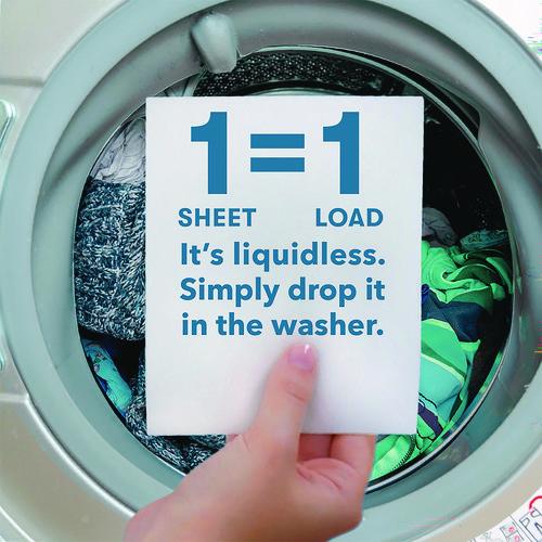Image of ECOS® 953710CT Liquidless Laundry Detergent Sheets, Free and Clear, 50 Sheets/Pack, 10 Packs/Carton