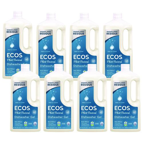 Image of ECOS® 975408CT Automatic Dishwasher Gel, Free and Clear, 40 oz Bottle, 8/Carton