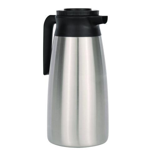 Image of BUNN® 39430.0000 Thermal Vacuum Pitcher, 64 oz, Stainless Steel/Black