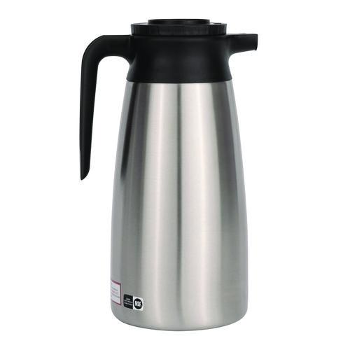 Image of BUNN® 39430.0000 Thermal Vacuum Pitcher, 64 oz, Stainless Steel/Black