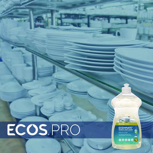 Image of ECOS® PRO PL97216CT Dishmate Manual Dish Liquid, Free and Clear, 25 oz Squeeze Bottle, 6/Carton