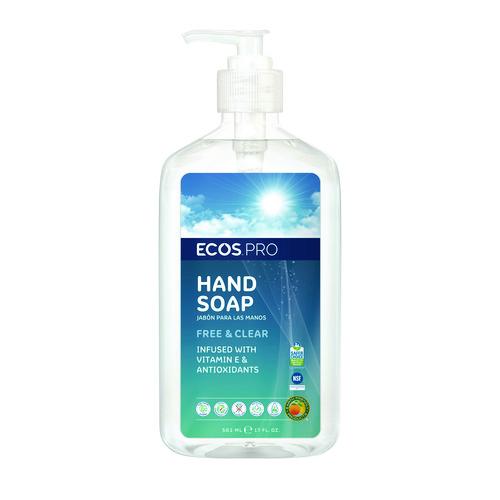 Image of ECOSÂ® PRO Liquid Hand Soap, Free and Clear, 17 oz, 6/Carton
