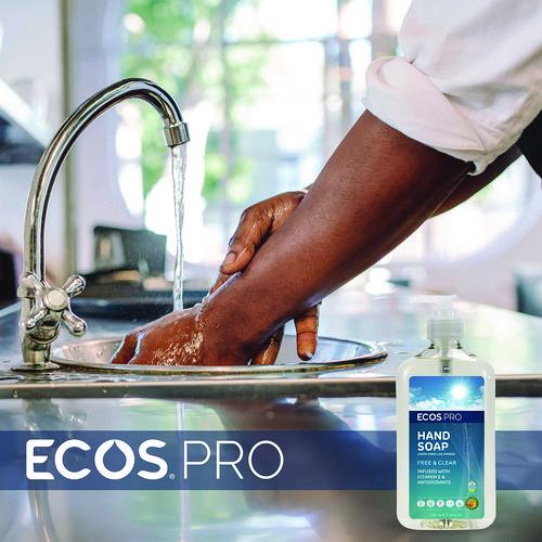 Image of ECOSÂ® PRO Liquid Hand Soap, Free and Clear, 17 oz, 6/Carton