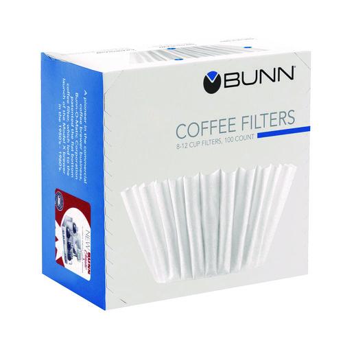 Image of BUNN® 20104.0001 Coffee Filters, 8 To 12 Cup Size, Flat Bottom, 100/pack