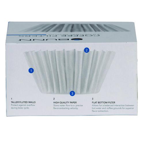 Image of BUNN® 20104.0001 Coffee Filters, 8 To 12 Cup Size, Flat Bottom, 100/pack, 12 Packs/carton