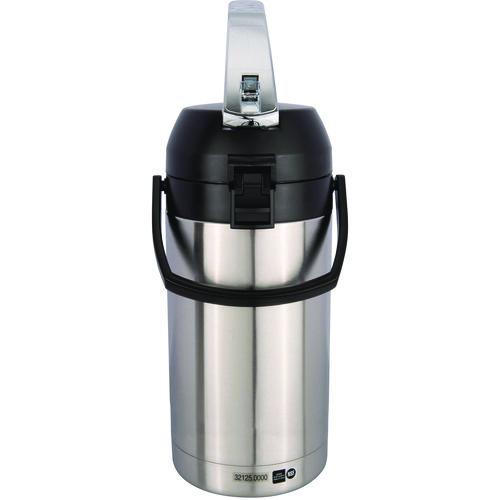 Image of BUNN® 32130.0000 Lever Action Airpot, 101 oz, Stainless Steel/Black