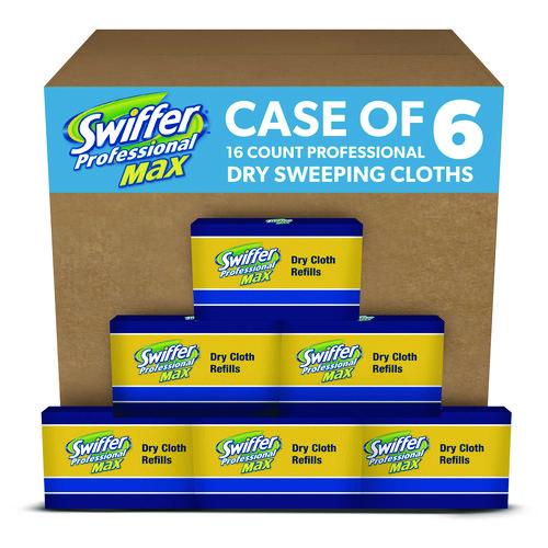 Image of Swiffer® 37109 Max/XL Dry Refill Cloths, 17.88 x 10, White, 16/Box, 6 Boxes/Carton