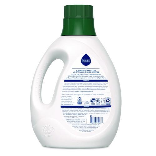 Image of Seventh Generation® 68748039 Natural Liquid Laundry Detergent, Sensitive Skin Free and Clear, 90 oz Bottle, 4/Carton