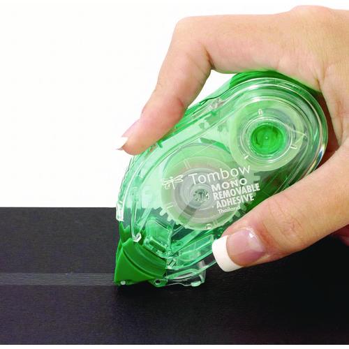 Image of Tombow® Mono® 62108 Removable Adhesive Roller, 0.33" x 472", Clear