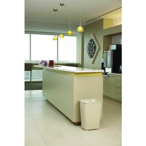 Image of Rubbermaid® Commercial FG254400BEIG Fiberglass Wastebasket, 10 gal, Fiberglass, Beige