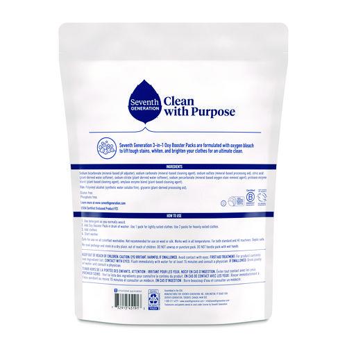 Image of Seventh Generation® 68927608 Power+ 3-in-1 Oxy Booster Packs, Fragrance Free, 17.6 oz, 25 Tabs/Pack, 6 Packs/Carton