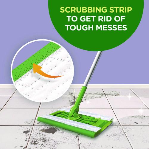 Image of Swiffer® 00743 Sweeper TRAP + LOCK Wet Mop Cloth, 8 x 10, White, Lavender Scent, 38/Pack