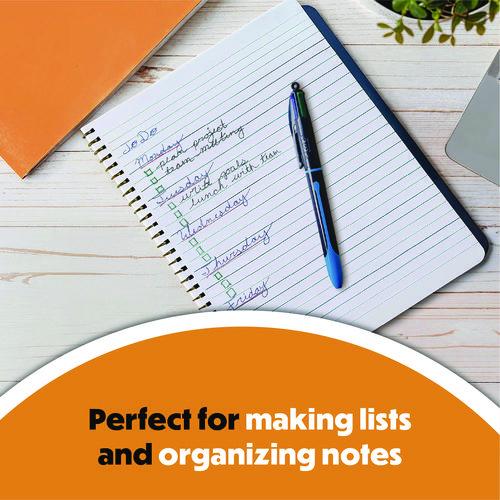 Image of BIC® MMSP3-A-AST 4-Color Smooth Multi-Color Ballpoint Pen, Retractable, Medium 1 mm, Black/Blue/Green/Red Ink, Black/Blue Barrel, 3/Pack