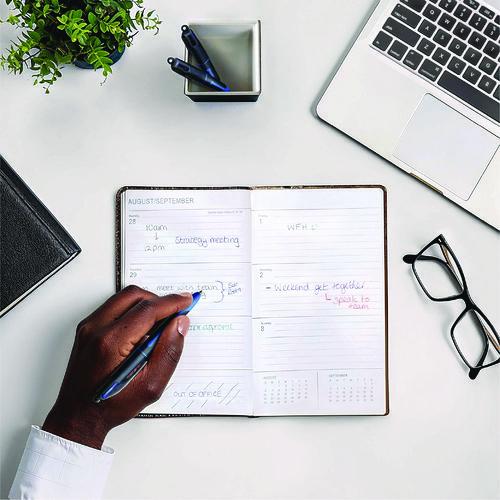 Image of BIC® MMSP3-A-AST 4-Color Smooth Multi-Color Ballpoint Pen, Retractable, Medium 1 mm, Black/Blue/Green/Red Ink, Black/Blue Barrel, 3/Pack